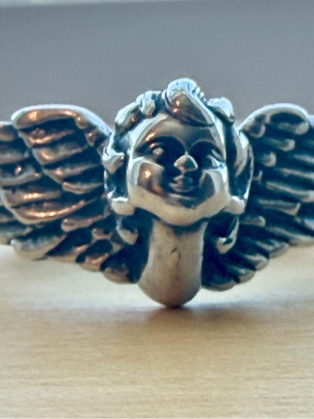 Kabana Sterling Silver Angel Wing Band Ring Size 8 Signed 925